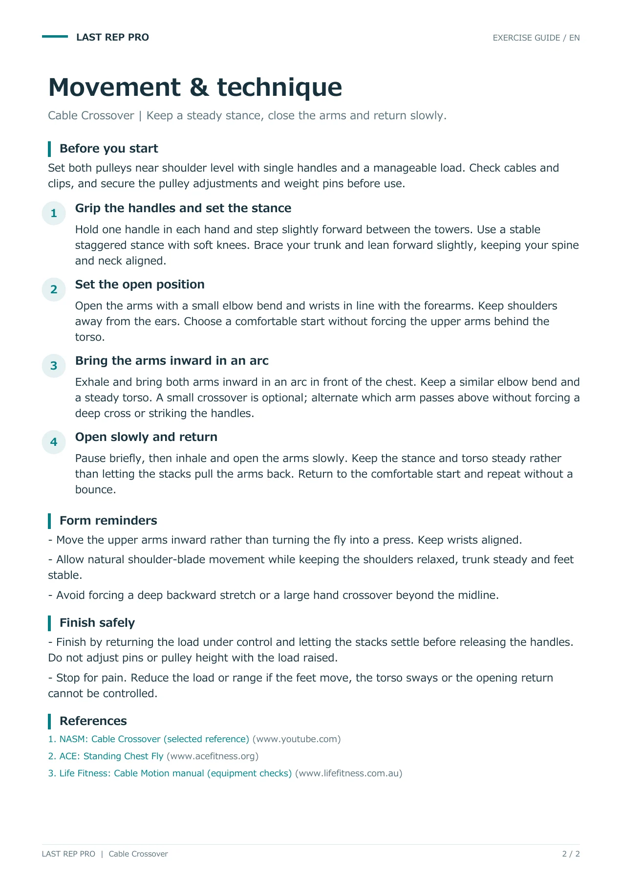 Cable Crossover: English PDF page 2 of 2