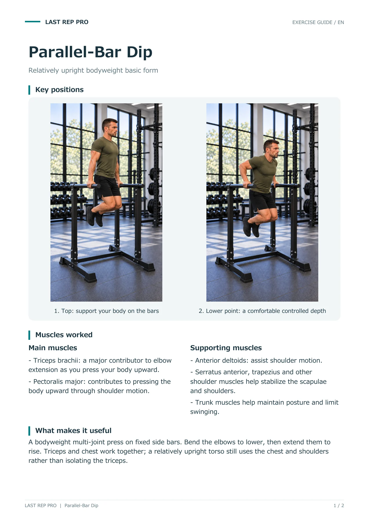 Dips: English PDF page 1 of 2