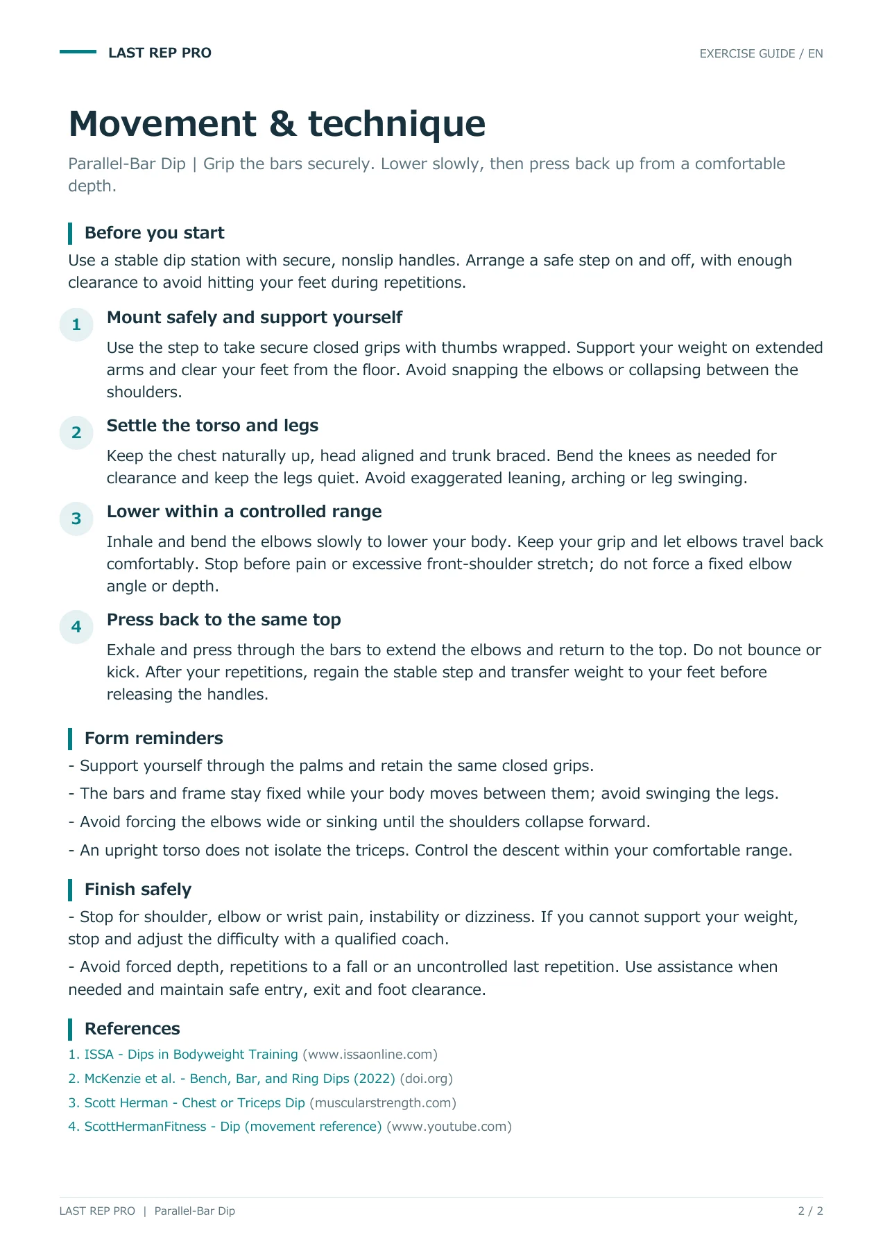 Dips: English PDF page 2 of 2