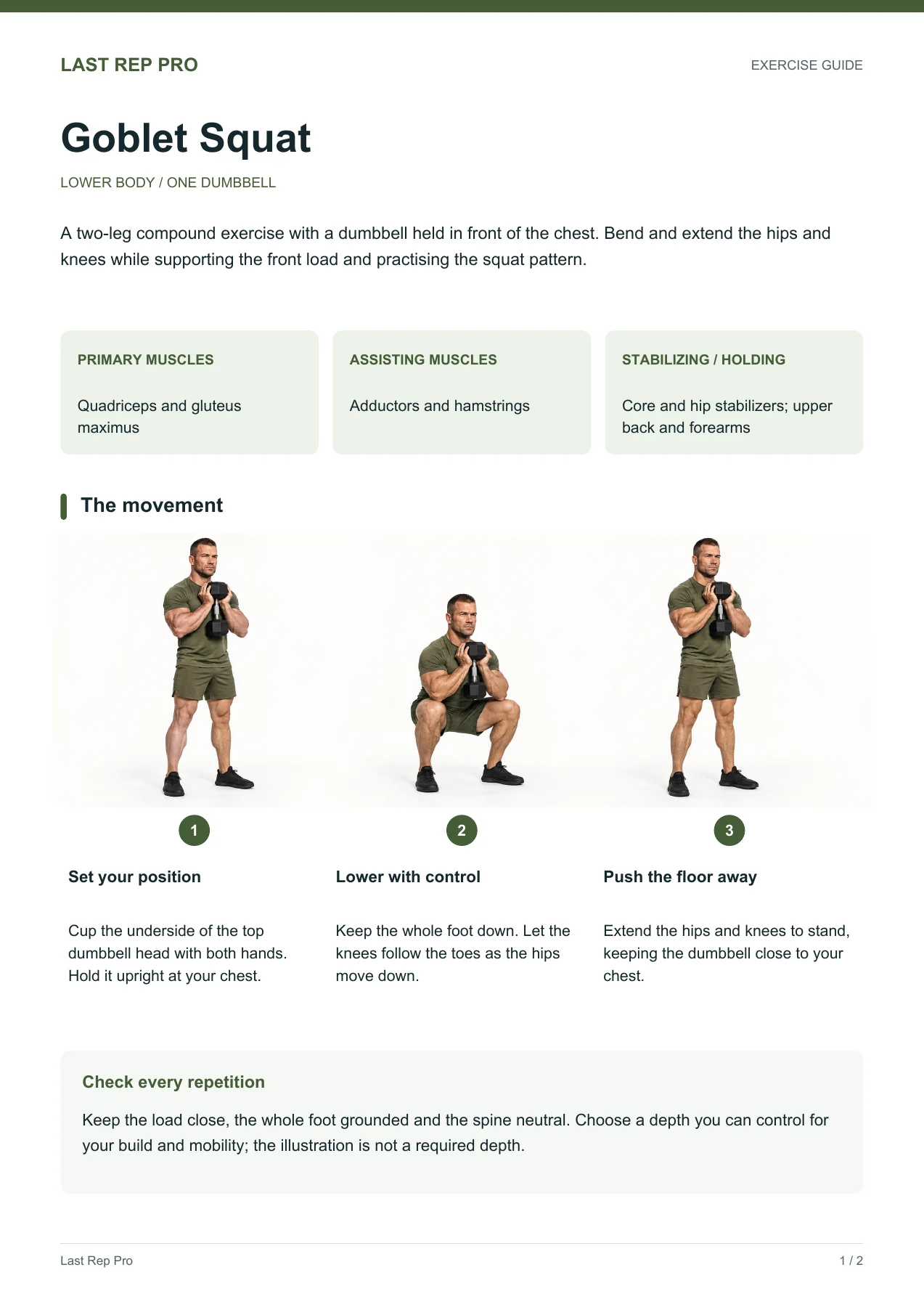 Goblet Squat: English PDF page 1 of 2