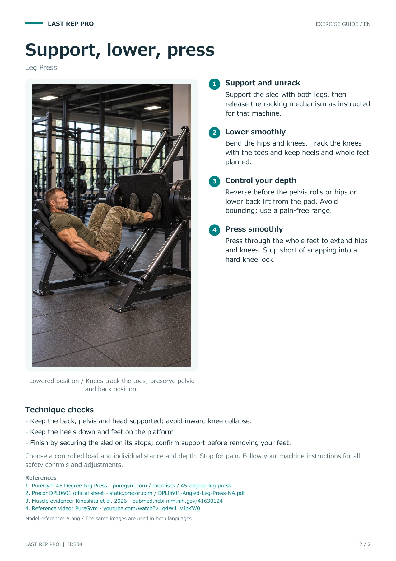 Leg Press: English PDF page 2 of 2