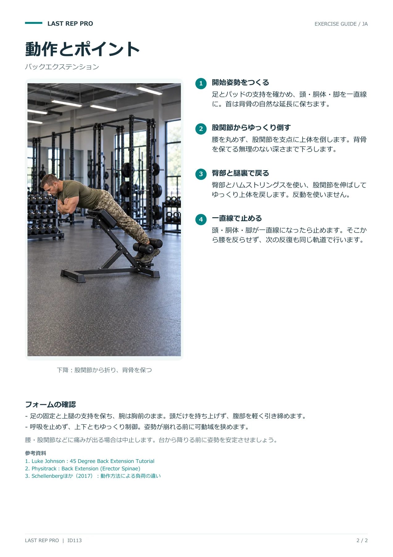 バックエクステンション:解説PDF 2 / 2ページ