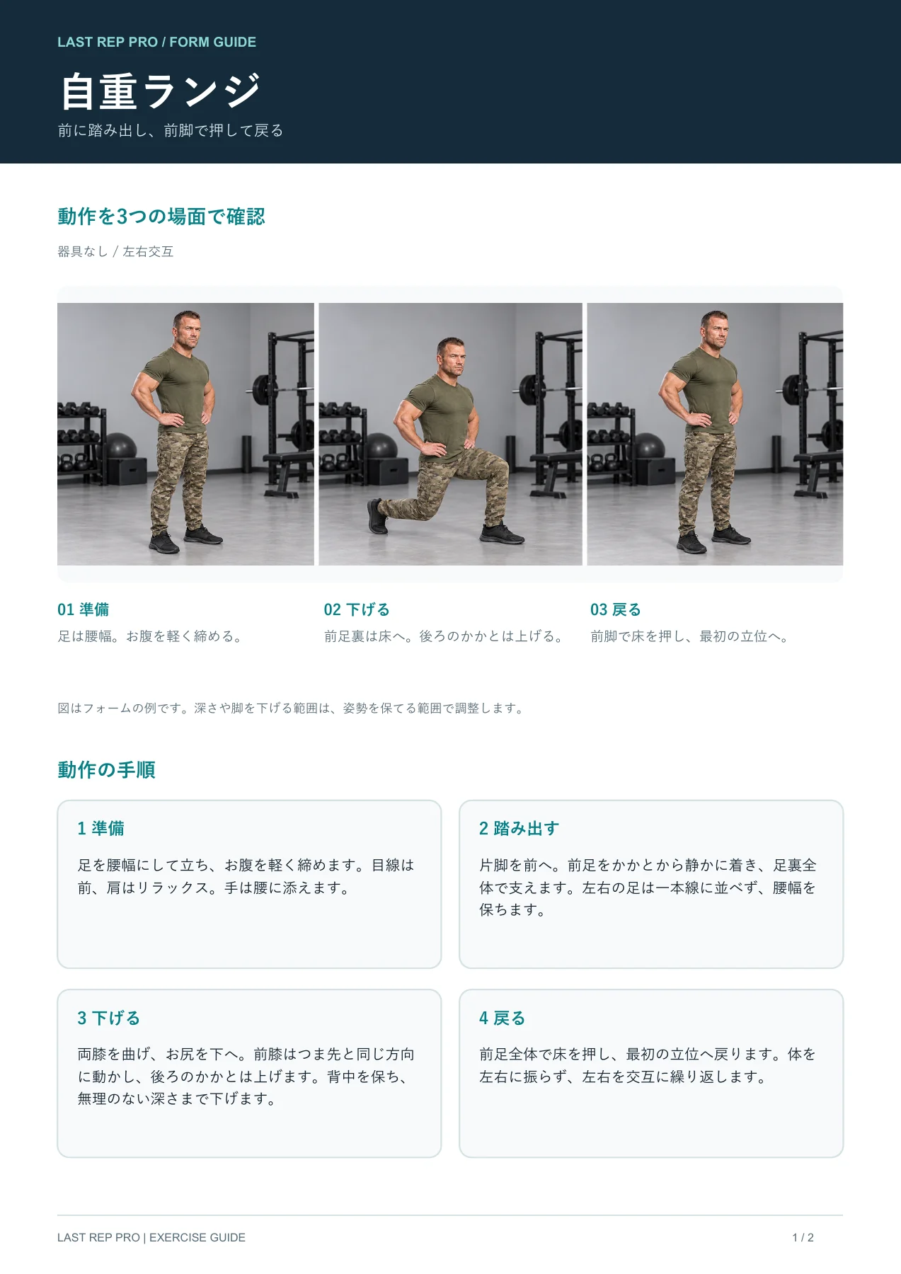 自重ランジ:解説PDF 1 / 2ページ