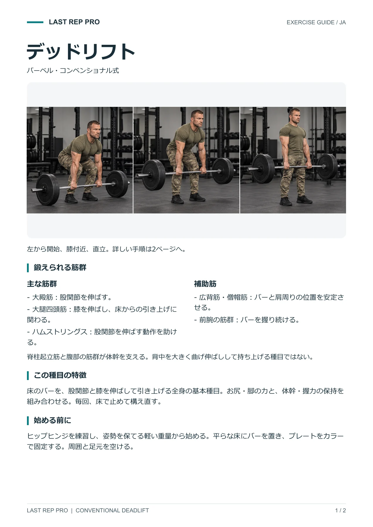 デッドリフト:解説PDF 1 / 2ページ