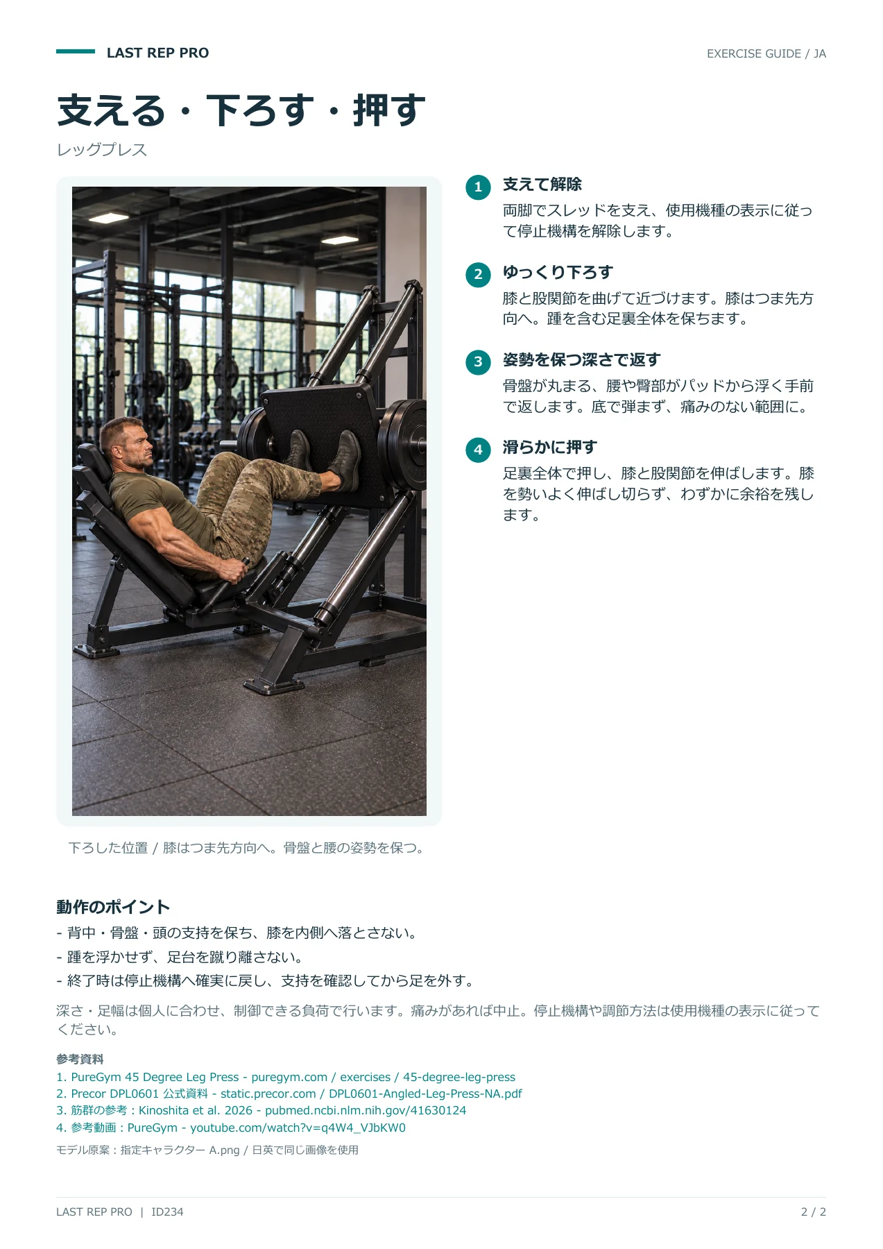 レッグプレス:解説PDF 2 / 2ページ