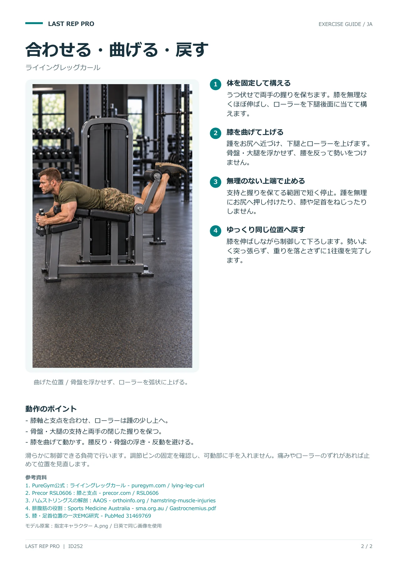 ライイングレッグカール:解説PDF 2 / 2ページ