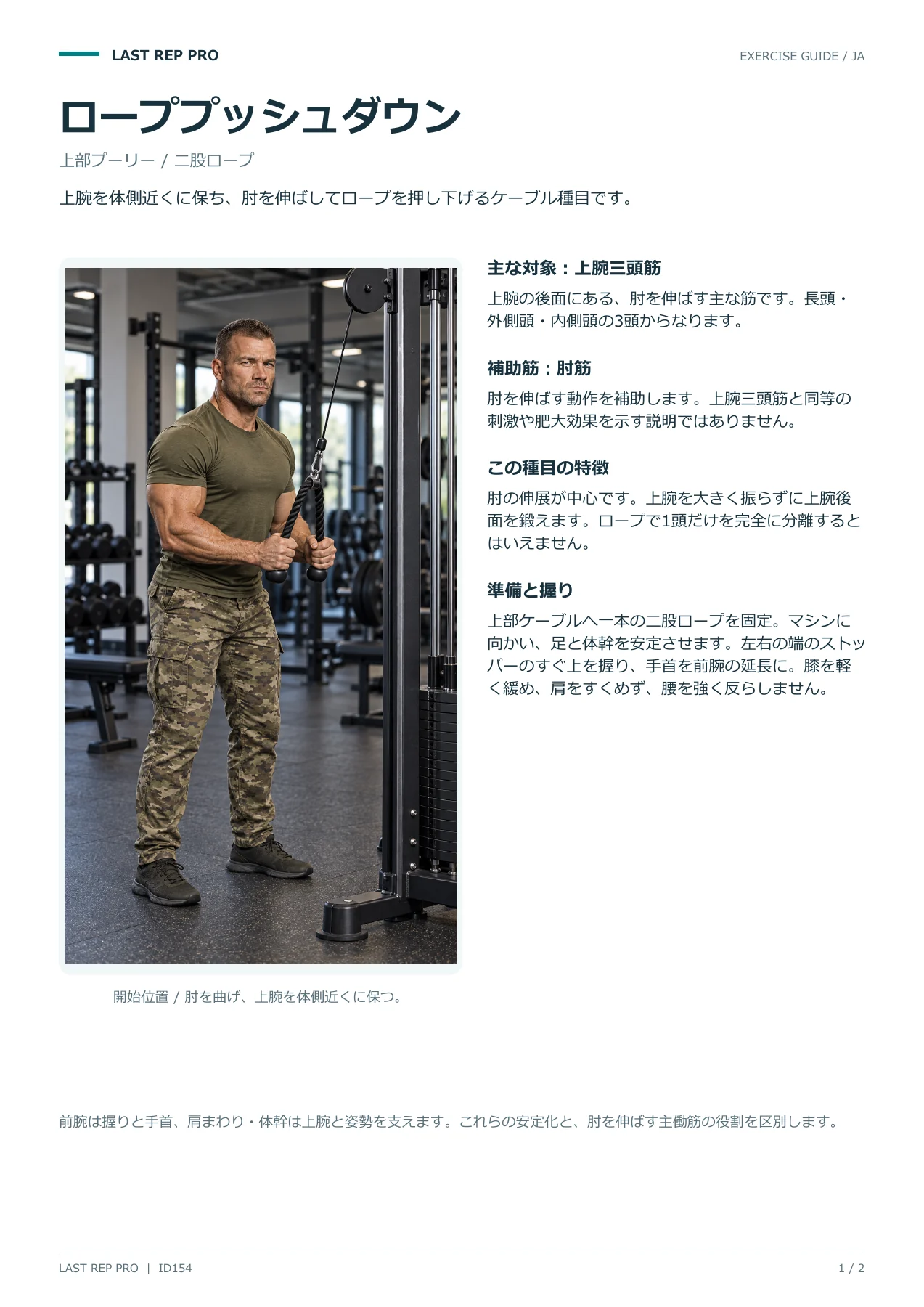 ローププッシュダウン:解説PDF 1 / 2ページ